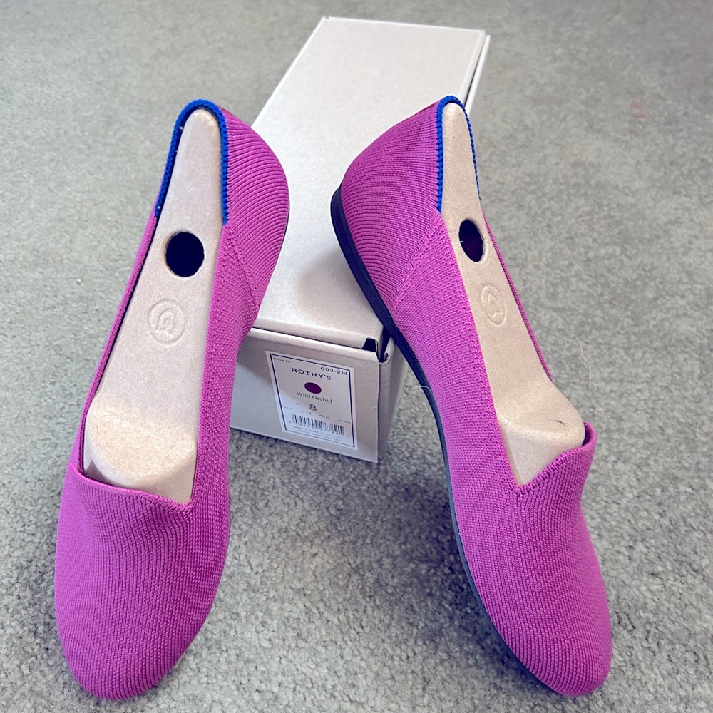 NEW Rothy’s loafers! Wild Orchid color. Never worn!!